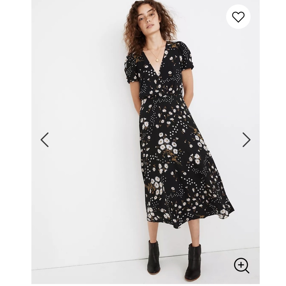 New Madewell polka daisy puffed sleeve mid…